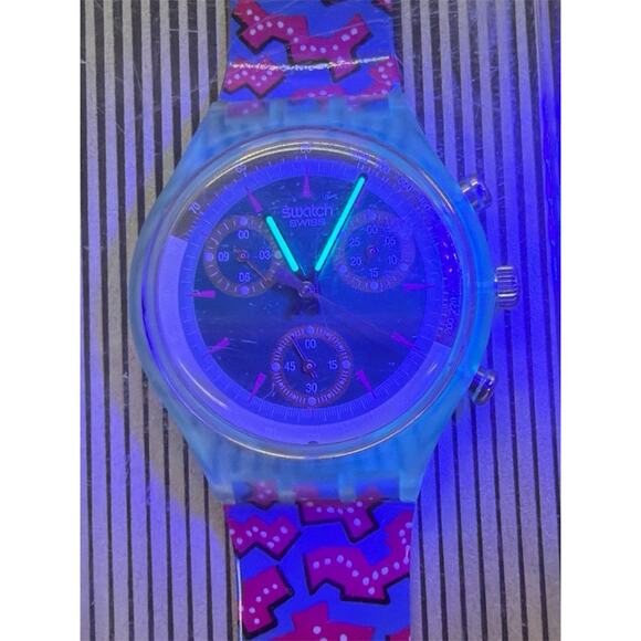 Swatch Watch Wild Card SCK100 1993 Chrono Rare Swiss Made Vintage Quartz - Picture 3 of 10